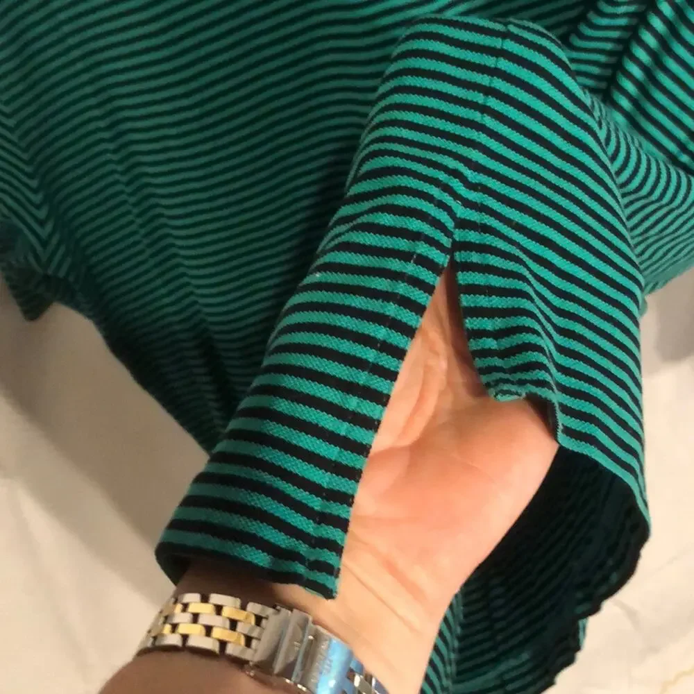 Ralph Lauren xl black teal 💯 cotton golf stripe
